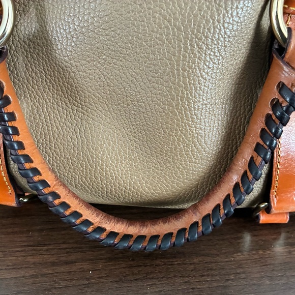 Dooney & Bourke Pebbled Florentine Satchel - Taupe & Chestnut - Picture 9 of 10